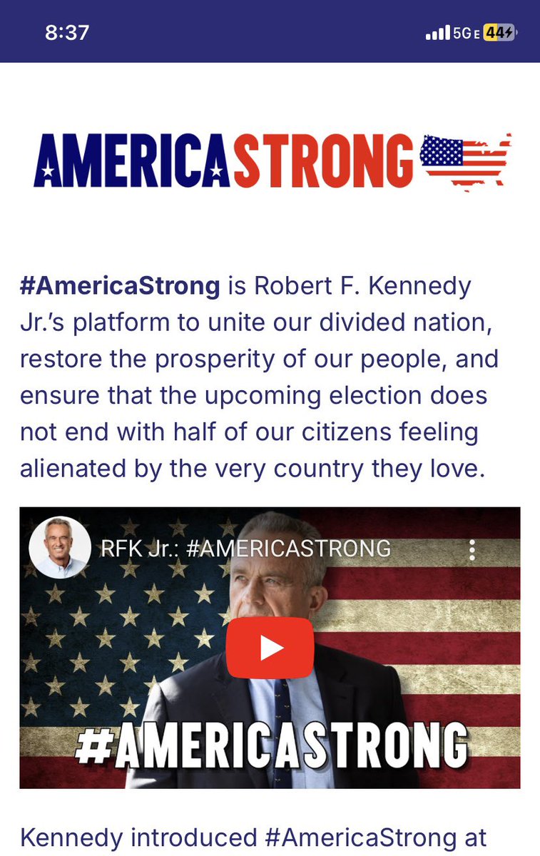 amaryllisfox's tweet image. They say immitation is the sincerest form of flattery…

…except when you’ve abused our sacred courts to disenfranchise millions of voters and silence an opponent whose vision is so strong you can but steal and mimic.

#Kennedy24 #AmericaStrong