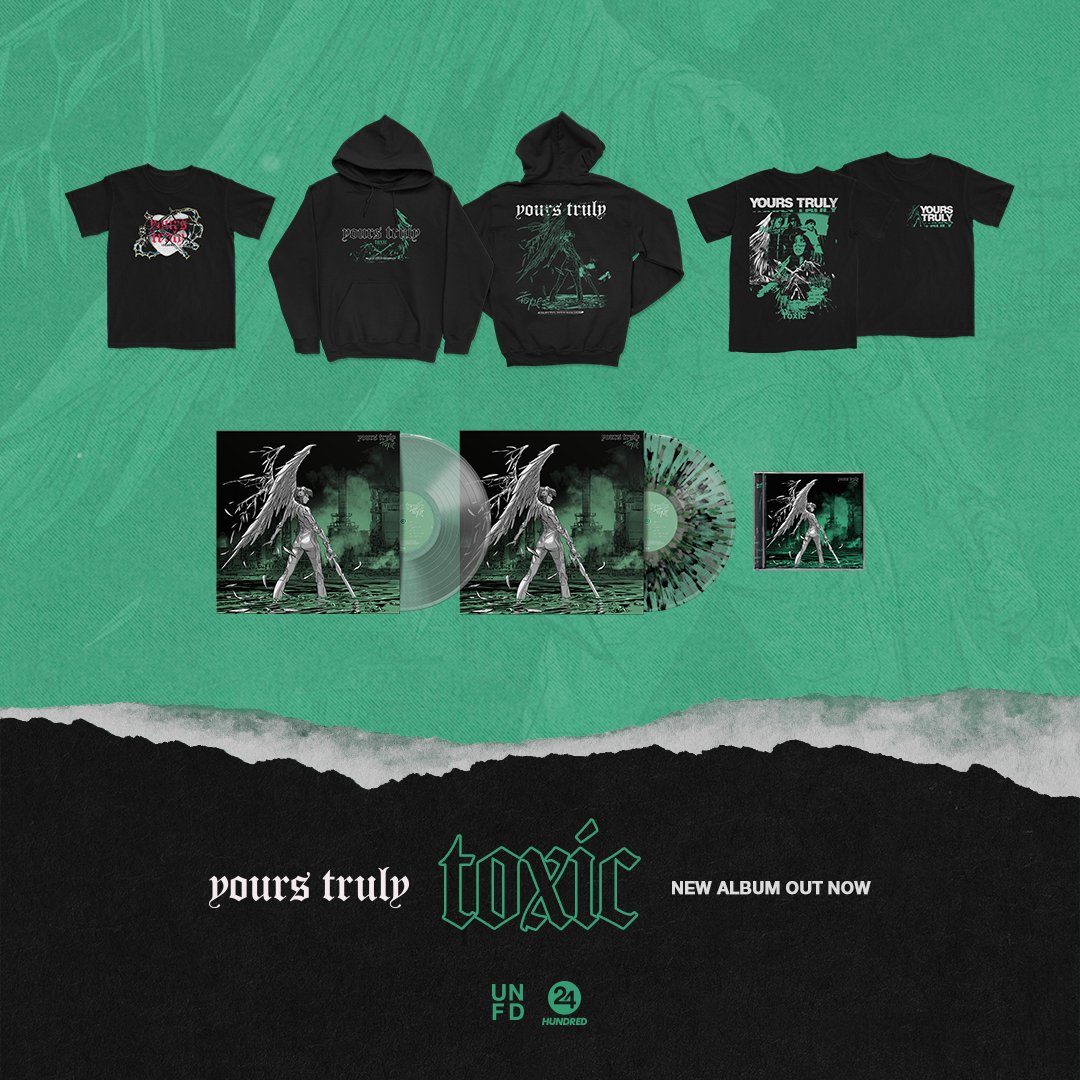 Loving the new album from @yourstruly_band? Shop the TOXIC vinyl + merch range now, including a limited number of marble vinyl newly available at @24hundrednet Australia 🛍️

yourstruly.lnk.to/TOXIC