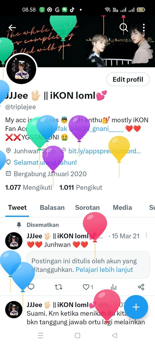 triplejee's tweet image. Lama gk buka akun ini, pas ngecek ternyata ultah wkwk hampir lupa 🤣