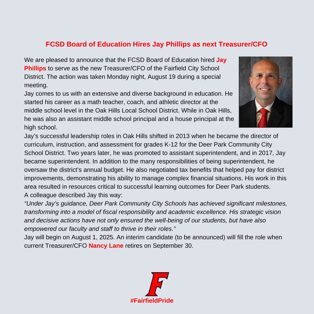 Fairfield City Schools tweet media