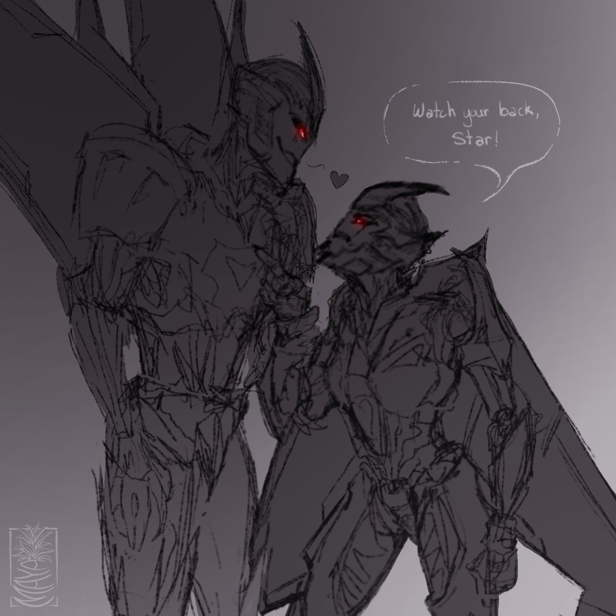 Terrible quality, but here's a lil bit of chicken scratch for your eyes

They  l̶o̶v̶e̶ hate eachother 
#starscream #tfp #tfpoc