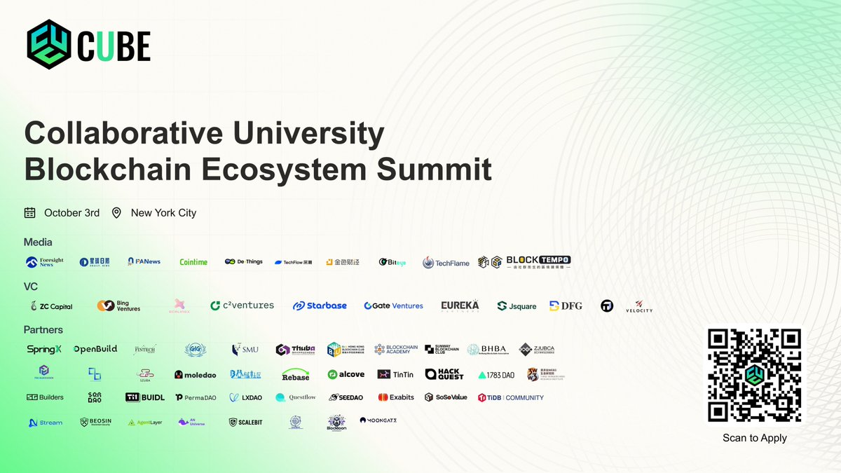 BuidlerDAO (@buidlerdao) on Twitter photo 🦄️ BuidlerDAO is proud to coordinate <a href="/CUBE_Summit/">CUBE Summit 🚀</a>, powered by community collaboration.
🎉 Initiated by blockchain clubs from 10 top universities, CUBE unites brilliant minds and empowers emerging projects through powerful alumni networks.
Apply to pitch 🦄️ BuidlerDAO is proud to coordinate <a href="/CUBE_Summit/">CUBE Summit 🚀</a>, powered by community collaboration.
🎉 Initiated by blockchain clubs from 10 top universities, CUBE unites brilliant minds and empowers emerging projects through powerful alumni networks.
Apply to pitch