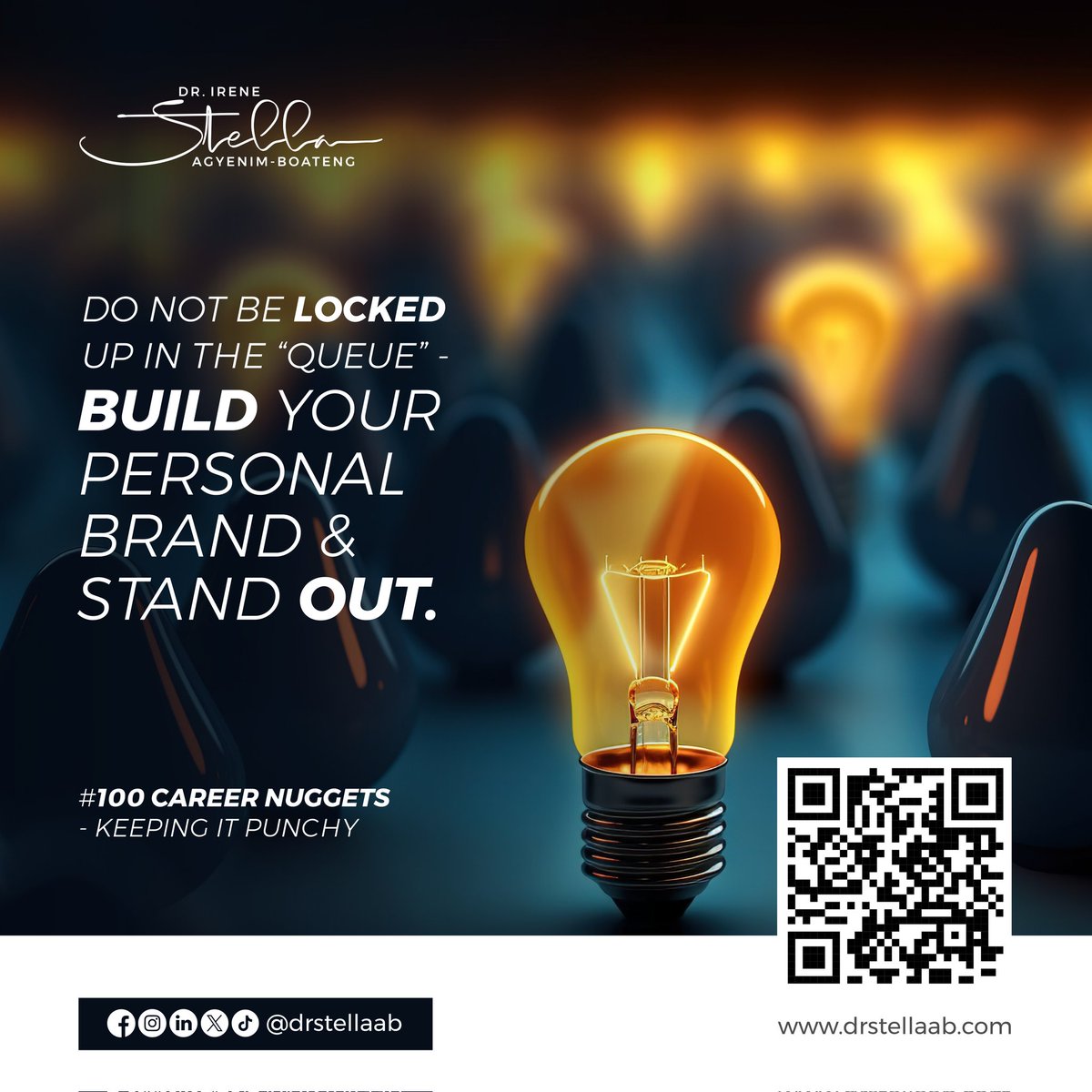 drstellaab's tweet photo. Do not be locked up in the "queue" - build your personal brand and stand out. https://t.co/Of0ASk7jLL