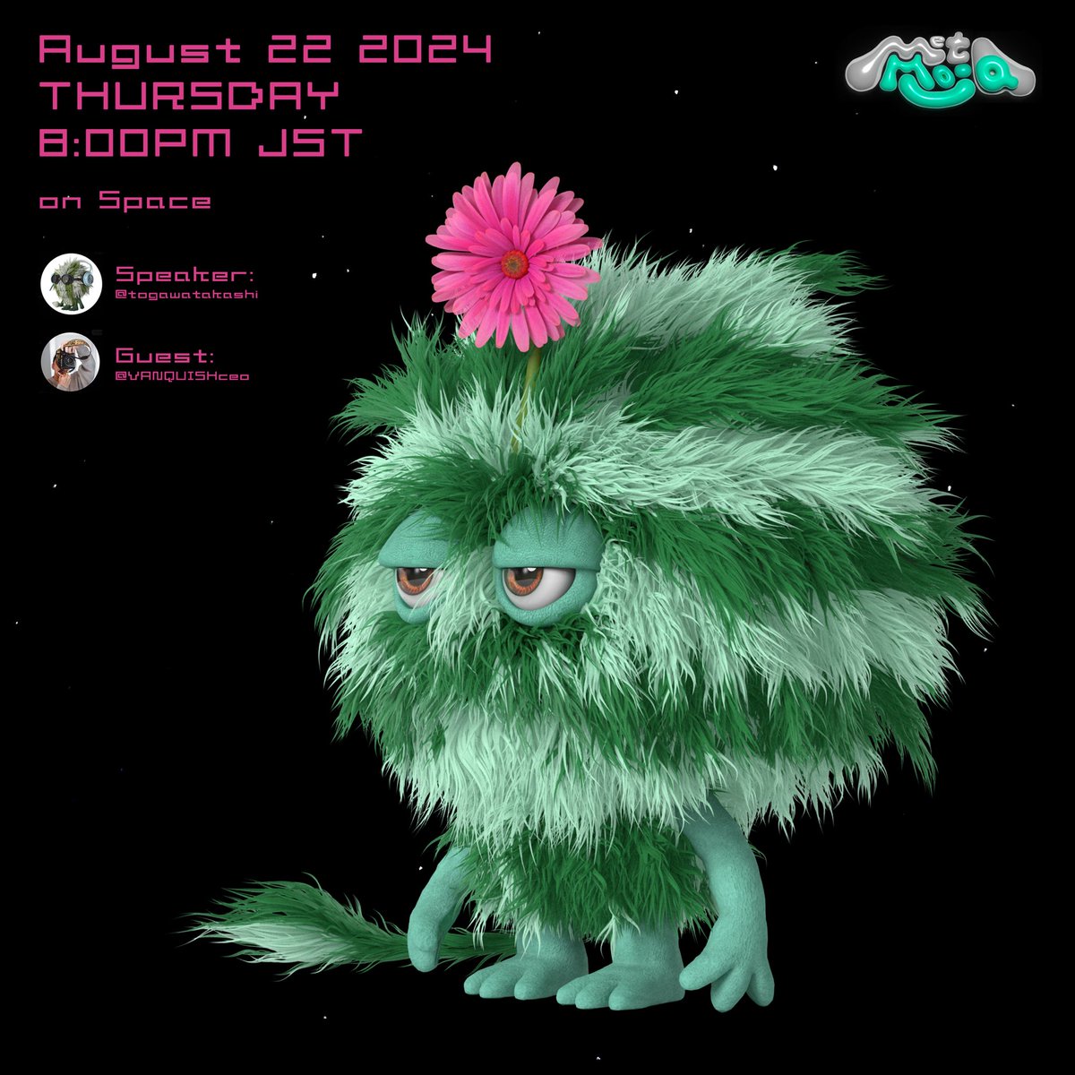 ＼MetaMoja コラボAMA／

『VANQUISH』『#FR2』など数々の人気ブランドを手掛ける、“株式会社せーの”の社長石川さんをゲストにコラボAMA(おしゃべり会)を行います✨

⏰2024年8月22日(木)20:00〜
🔗x.com/i/spaces/1OwxW…

🗣speaker
<a href="/togawatakashi/">tt™︎</a> 
<a href="/VANQUISHceo/">®️yo ishikawa</a> 

#MetaMoja #AAMTETH