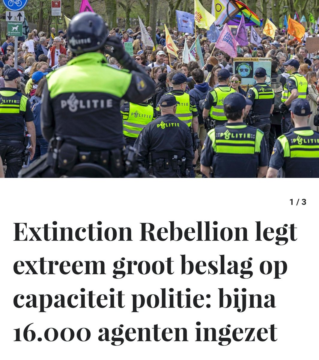 Bizar hoeveel capaciteit dit kost waardoor ander belangrijk politiewerk blijft liggen; Extinction Rebellion legt extreem groot beslag op capaciteit politie: bijna 16.000 agenten ingezet.

 telegraaf.nl/nieuws/1353740…
#politie #XR #politiewerk