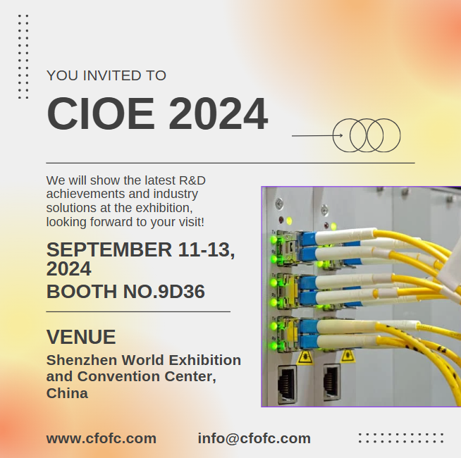 CFOFC_fiber's tweet photo. 🎉 Big News! We will be attending CIOE 2024 🎉
🤝 We look forward to meeting you at #CIOE2024 to discuss the future direction of the industry and #work together to create a better era of #optical communications!#CFOFC #FSFO #Exhibition #Communication #DataCenter #288core #800g https://t.co/gsxj1e48M0