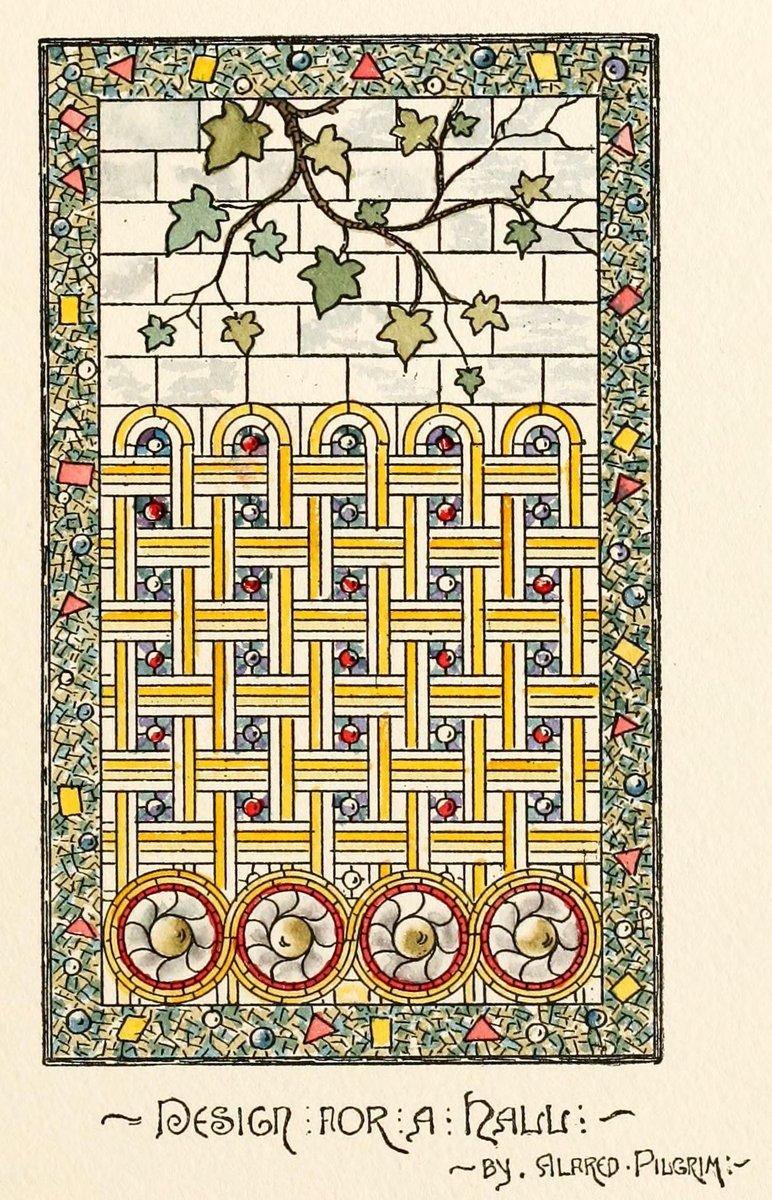 Glass designs by Belcher Mosaic Glass Co., a New York glass company, from their 1886 catalogue.