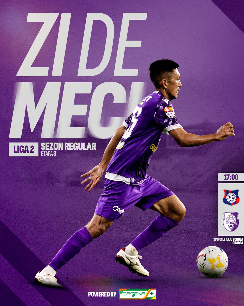 De la ora 17:00, Argeșul întâlnește la Oradea pe FC Bihor! ⚪️🟣