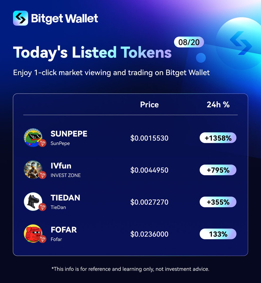 BitgetWallet's tweet photo. Tron #memecoins are getting heated! 🔥

🔹$SUNPEPE: https://t.co/lVgl9jzfdt
🔹$IVfun: https://t.co/DHh484qCcg
🔹$TIEDAN: https://t.co/5v5xcDu3Op
🔹$FOFAR: https://t.co/yU3JKP2IAi
@SUNPEPE_TRX @Rus_Khairullin @TieDanCoin @FofarTron  

Which ones are you currently holding? https://t.co/uxDIZUJApJ
