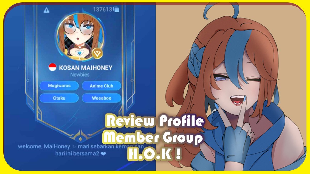 MaiKumalaCh's tweet photo. MaiHallo, Honey! sesuai janji, kita bakalan Review Profile para member KOSAN MAIHONEY !
ποΈ 21/8/2023
β° 22.00 WIB
π» https://t.co/CYPLOuOaBw
See You MaiHoney~! π»π
#HOKID #HonorOfKings https://t.co/xbUIFat7IY