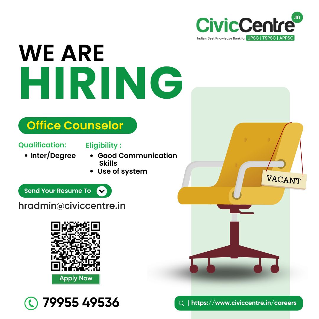 Civiccentre_in's tweet image. We Are Hiring!
Post:
➜ Content Developer
➜ Office Counselor
➜ Office Admin
➜ Marketing Associate
Send your Resume to 7995549536 WhatsApp or hradmin@civiccentre.in
#recruiment #contentdeveloper #officecounselor #officeadmin #marketingassociate