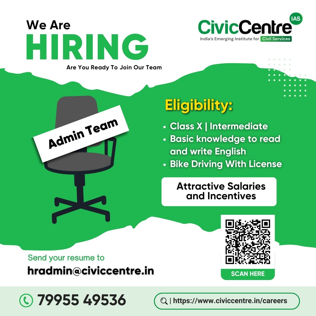 Civiccentre_in's tweet image. We Are Hiring!
Post:
➜ Content Developer
➜ Office Counselor
➜ Office Admin
➜ Marketing Associate
Send your Resume to 7995549536 WhatsApp or hradmin@civiccentre.in
#recruiment #contentdeveloper #officecounselor #officeadmin #marketingassociate