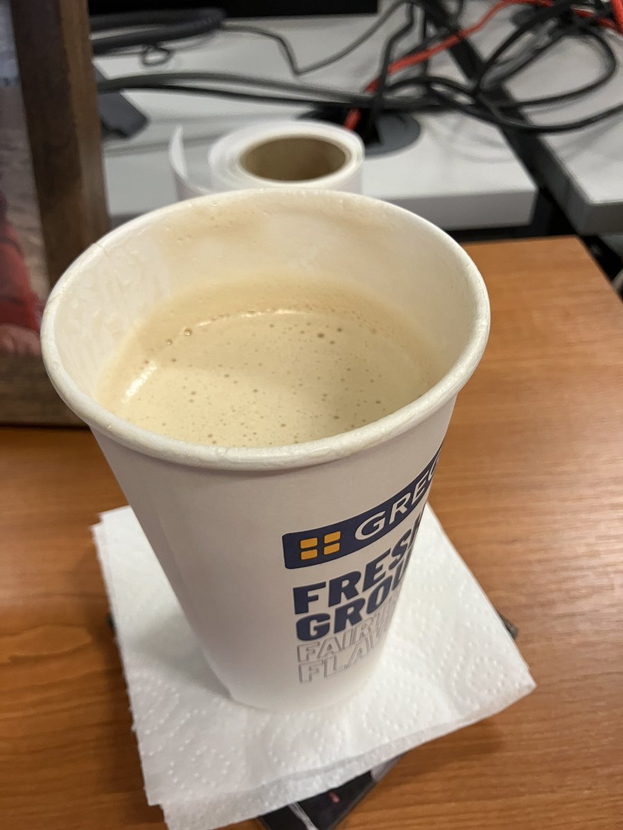 mrbotswana's tweet photo. @GreggsOfficial when I order a large latte I expect a large latte. Looks like someone decide to drink a mouthful before putting the lid on. https://t.co/oYlPeTAktu