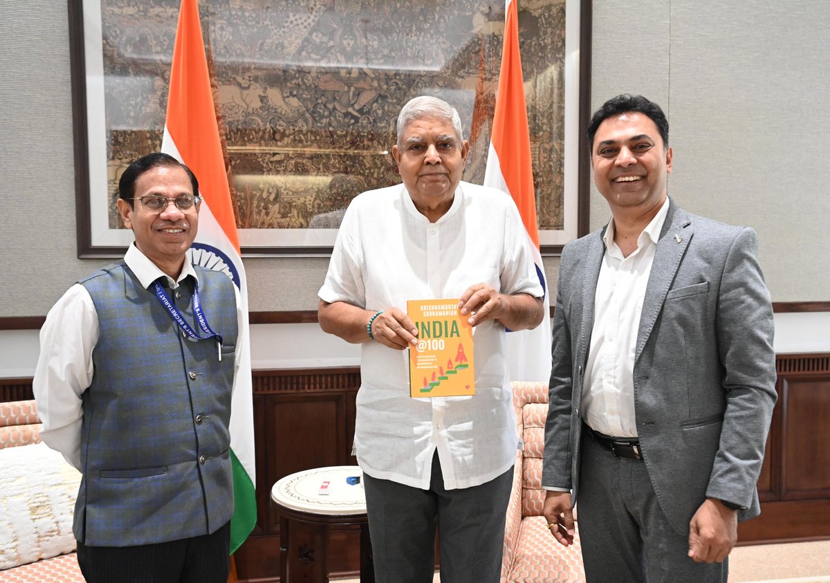 Prof. Krishnamurthy V Subramanian (@subramaniankri) on Twitter photo Had the privilege of presenting India@100 to the Hon’ble <a href="/VPIndia/">Vice-President of India</a> Sh. Dhankar Ji and discussing various aspects of the Indian economy. Had the privilege of presenting India@100 to the Hon’ble <a href="/VPIndia/">Vice-President of India</a> Sh. Dhankar Ji and discussing various aspects of the Indian economy.