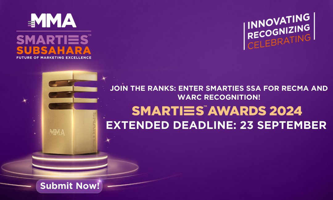 Join the Ranks: Enter SMARTIES SSA for RECMA and WARC Recognition!

SMARTIES™  winners will feature in the WARC 100 ranking of the world's most awarded campaigns.

Extended  Deadline: September 23

Visit our website: mmaglobal.com/smarties/award…