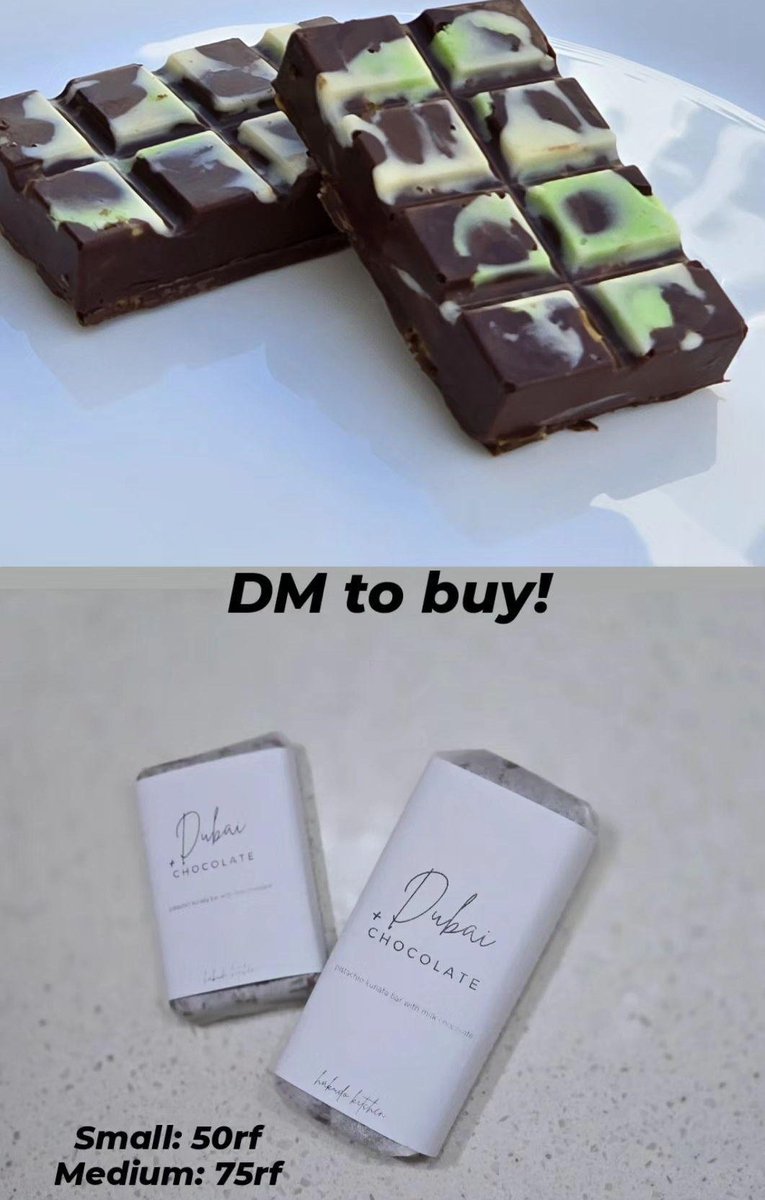 Pistachio Kunafa Chocolate bars Available for purchase.
#HakudoKitchen
