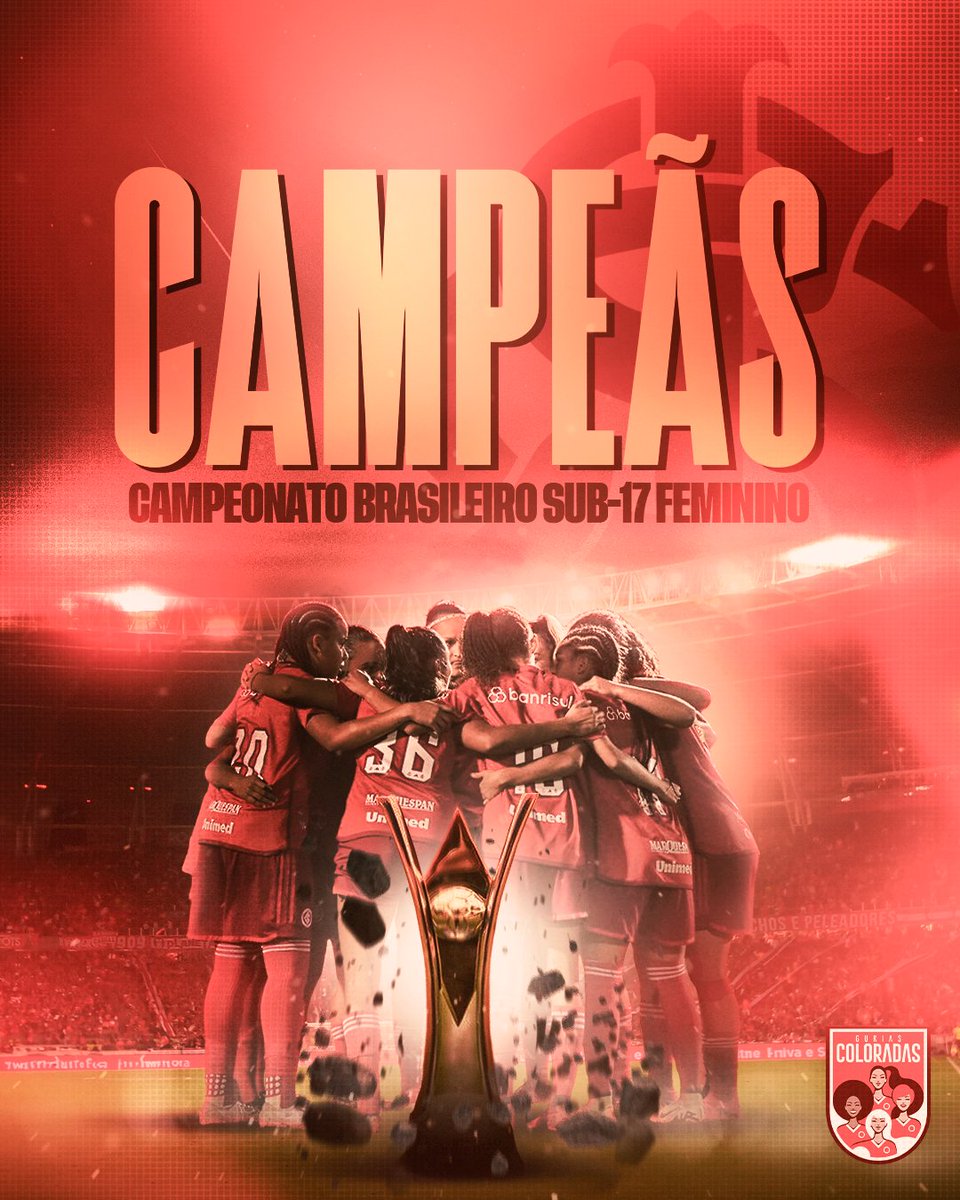 GuriasColoradas's tweet photo. 𝘾𝘼𝙈𝙋𝙀𝘼̃𝙎 𝘽𝙍𝘼𝙎𝙄𝙇𝙀𝙄𝙍𝘼𝙎! 🏆🔥

Em jogo eletrizante no SESC Protásio Alves, as Gurias Coloradas buscam o empate por 2 a 2 e vencem as gremistas nos pênaltis pelo Brasileirão Sub-17!

🎧 Acompanhe a festa da vitória no Canal do Inter: https://t.co/j1p8rcSyi1 https://t.co/RMPGOwxGOJ