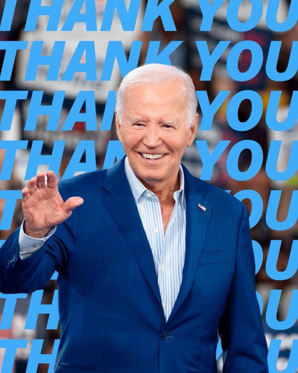 NickKnudsenUS's tweet image. BREAKING: In honor of President Joe Biden, we are swarming social media with a digital rally. 

Our message:

#ThankYouJoe

Thank you for your immensely successful presidency.

Thank you for your compassion.

Thank you for your humility.

#ThankYouJoe