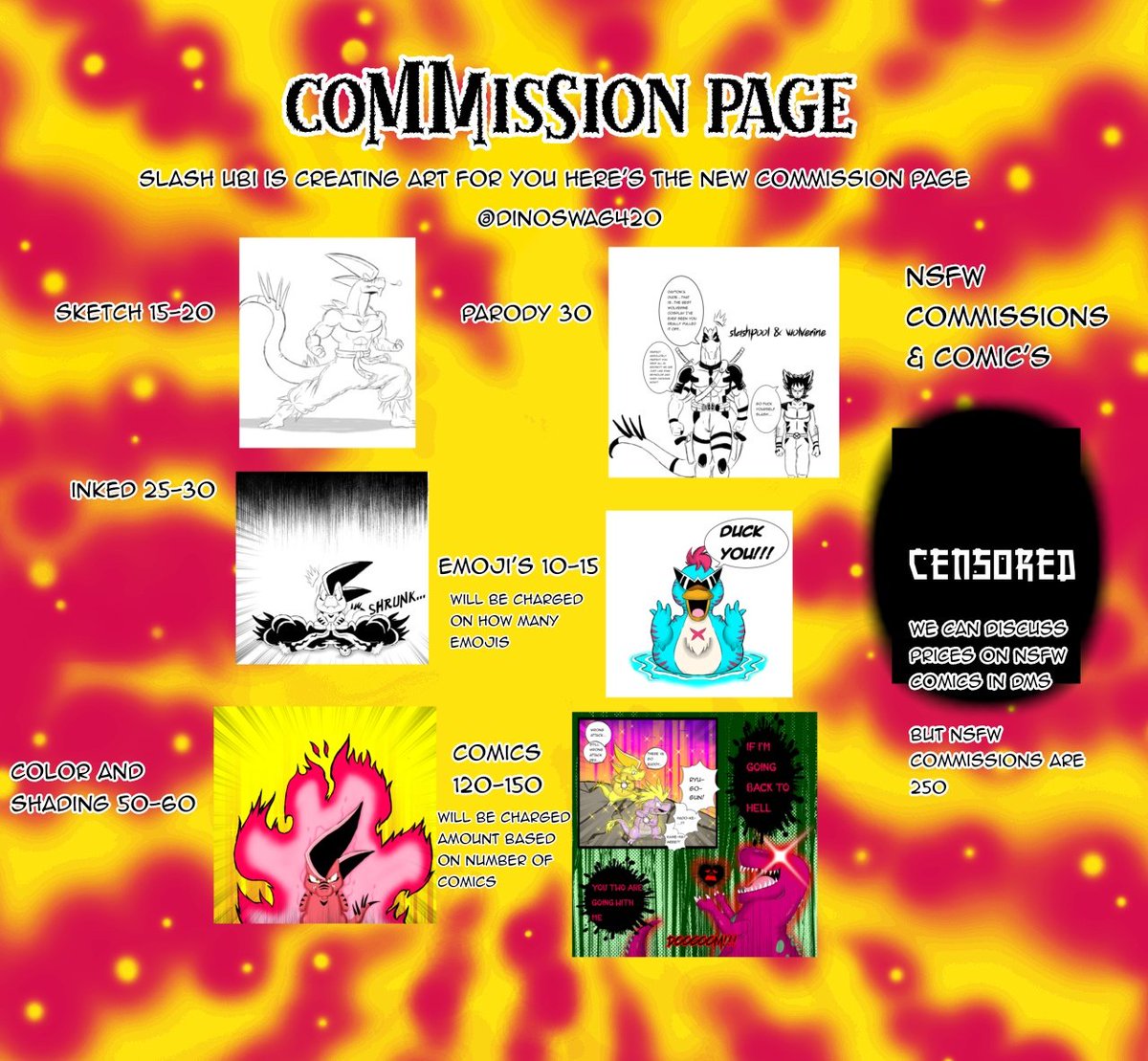 DinoSwag420's tweet image. New commission page with new add on's had to raise my prices I'm in a tight jam BUT NSFW COMMISSIONS ARE NOW AVAILABLE!!!