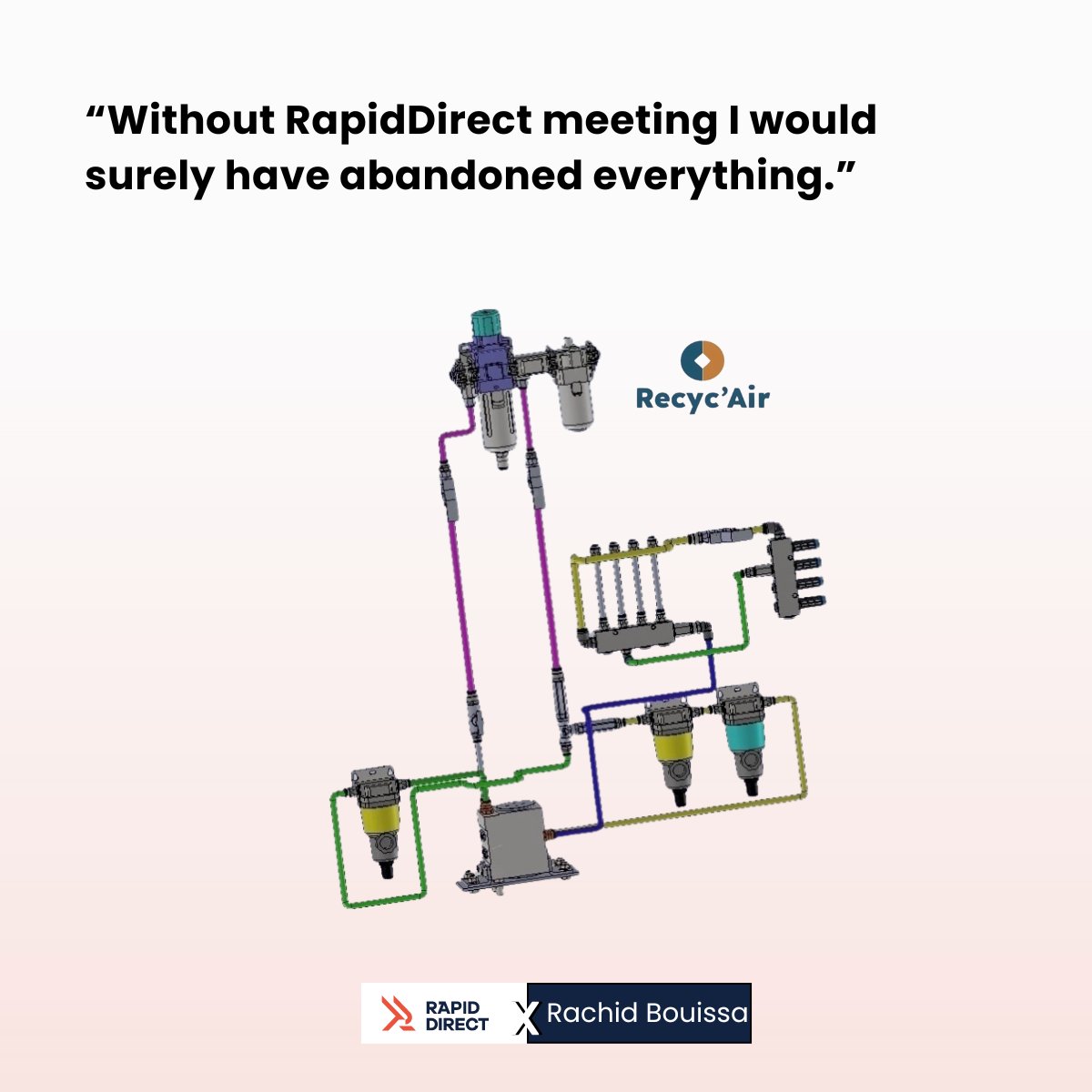 RAPIDDIRECT1's tweet image. 🚀 #ProjectShare Spotlight: Meet Rachid, the visionary behind the innovative Recyc&apos;Air System! 🌟 His invention not only saves compressed air but also cuts down on costs and electricity, giving businesses a competitive edge.