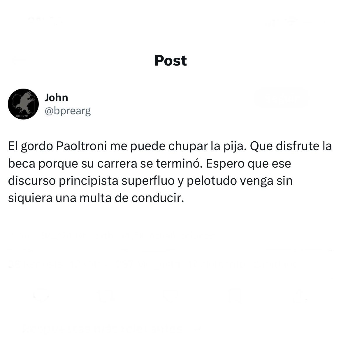 Es injustificable que personas que defienden los ideales de la libertad nos ataquen por ir en contra de la postulación del juez más cuestionado de la historia. Nuestro país necesita magistrados incorruptibles en la Corte Suprema para asegurar la seguridad jurídica. El juez Lijo