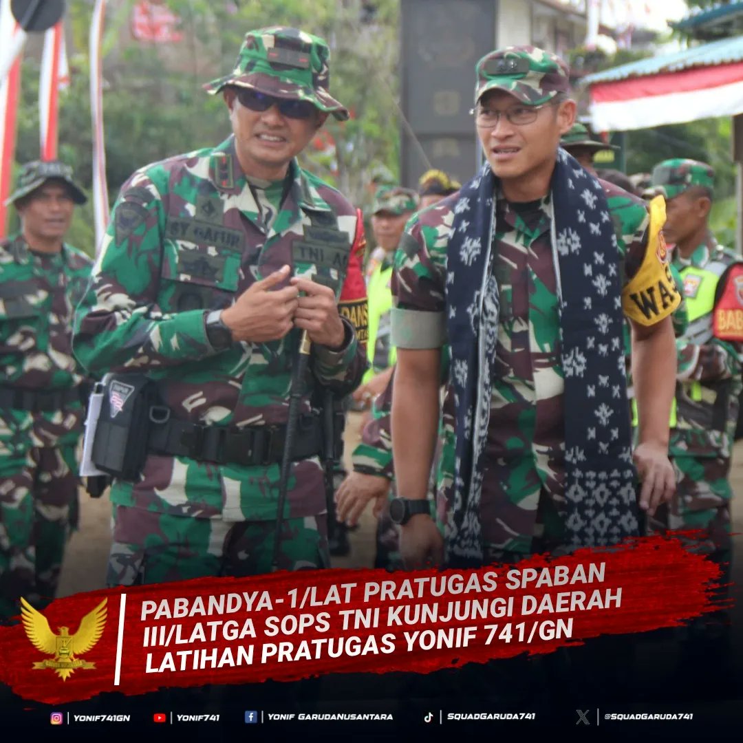 SquadGaruda741's tweet photo. PABANDYA-1/LAT PRATUGAS SPABAN III/LATGA SOPS TNI KUNJUNGI DAERAH LATIHAN PRATUGAS YONIF 741/GN
DISIPLIN - TANGGUNG JAWAB - SETIA KAWAN
#yonif741
#korem163
#kodam.ixudayana
#tni_angkatan_darat
#puspentni
#TNIPRIMA https://t.co/K7HFHAzqGC