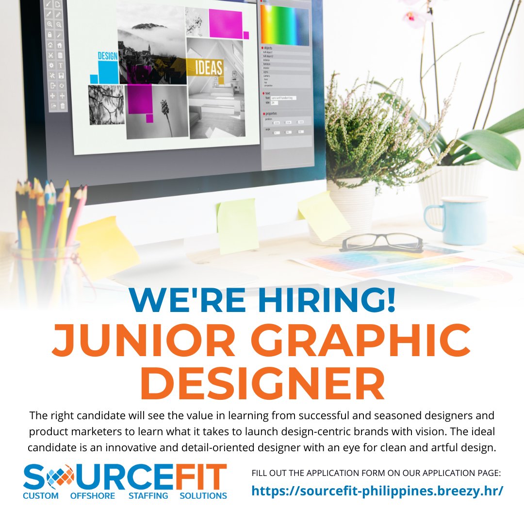 SourcefitHiring's tweet photo. We are looking for a dynamic and innovative Junior Graphic Designer.

Click this link https://t.co/vcsDehUMDy to know more.

#SourcefitJobs #Sourcefit #SourcefitCareers #Careers #Jobs #ApplyNow #Hiring #GraphicDesigner https://t.co/UNjsSxO3Sp