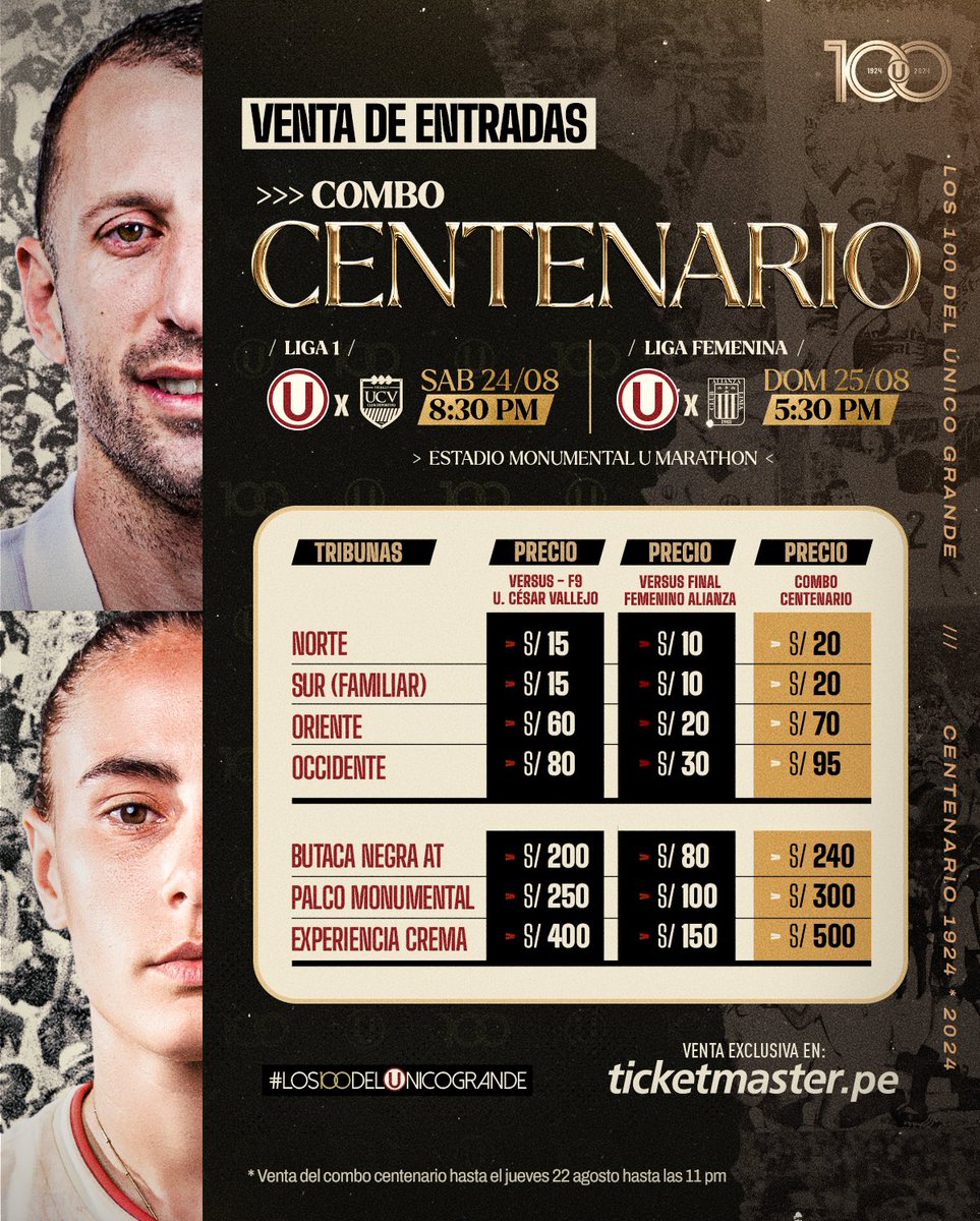 nicolassalazarl's tweet photo. Aprovechen el combo cremas!! #UvsVallejo Liga 1 @Universitario #UvsAL @FutFemeninoU final
Hagamos dos nuevos llenos MONUMENTAL!! @UnidosxLaU https://t.co/O7GEZjtPoN
