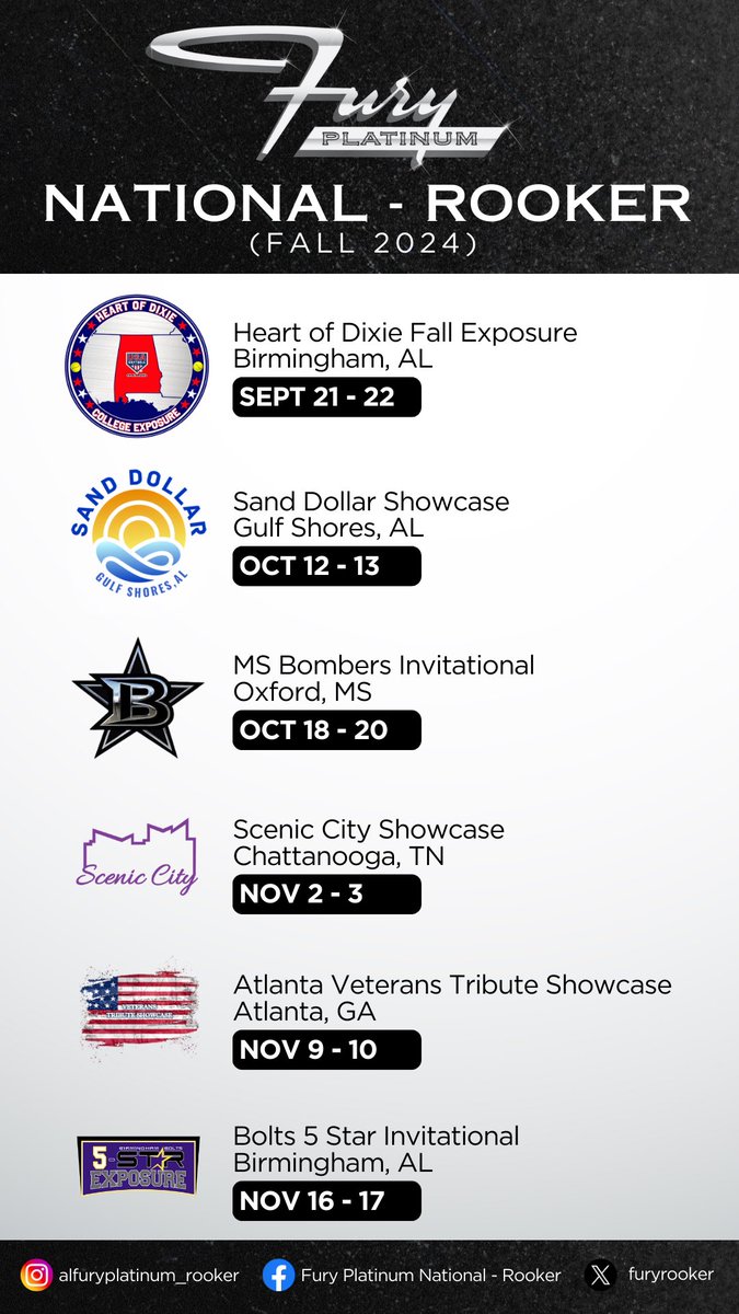 Upcoming Fall Schedule for these Fury girls! #furyplatinum #softball #fastpitch #16u  <a href="/FuryPlatinum/">FuryPlatinumSoftballClub</a>