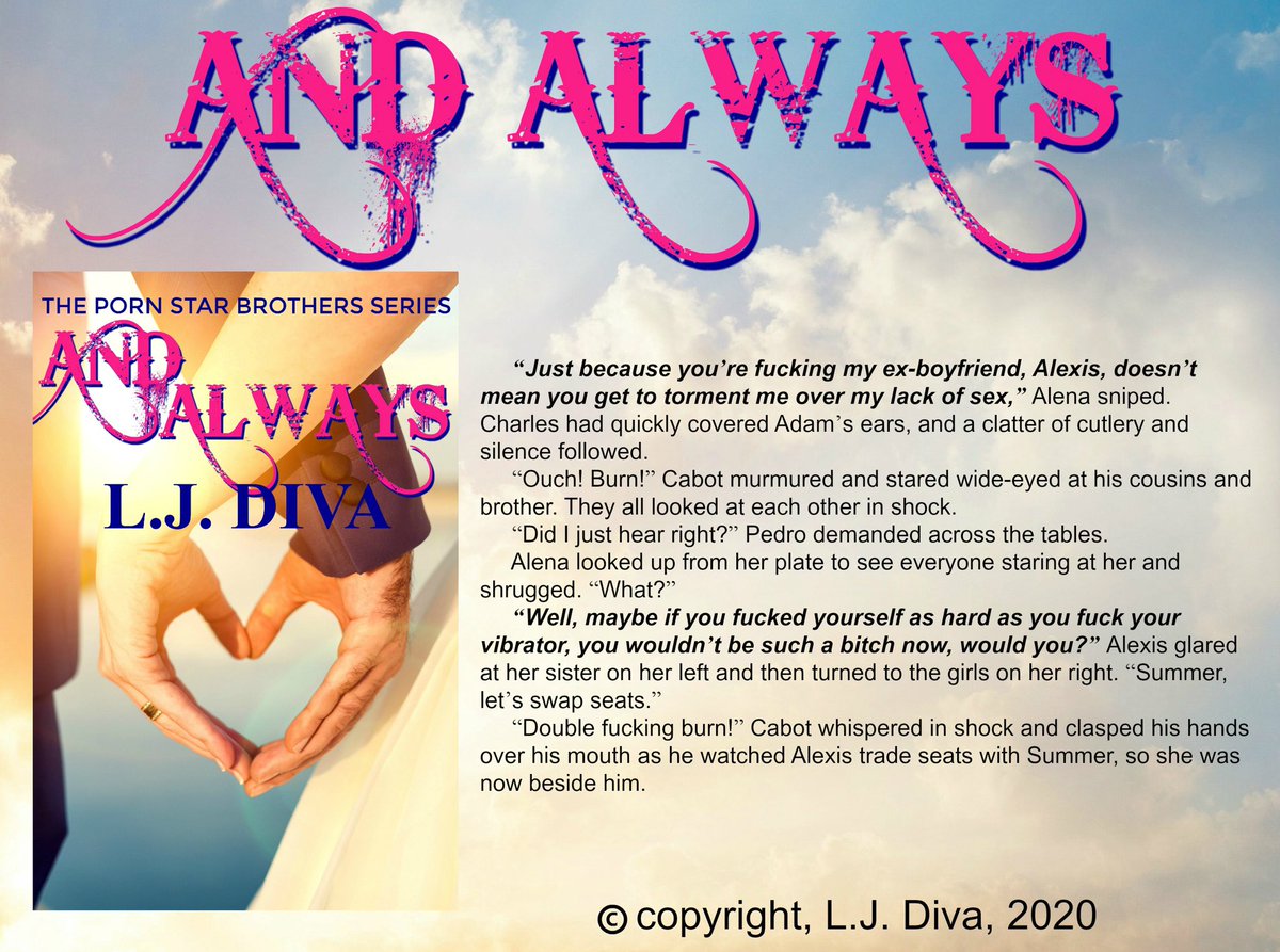 RSPublishingAus's tweet photo. Gotta love spicy characters Cabot and Alena from And Always, from the Porn Star Brothers series, by L.J. Diva is in all good online bookstores.
.
#ljdiva #andalways #thepornstarbrothersseries #author #book #books #romancebooks #familysaga #sexysiblings #royalstarpublishing https://t.co/srhhOkumqU