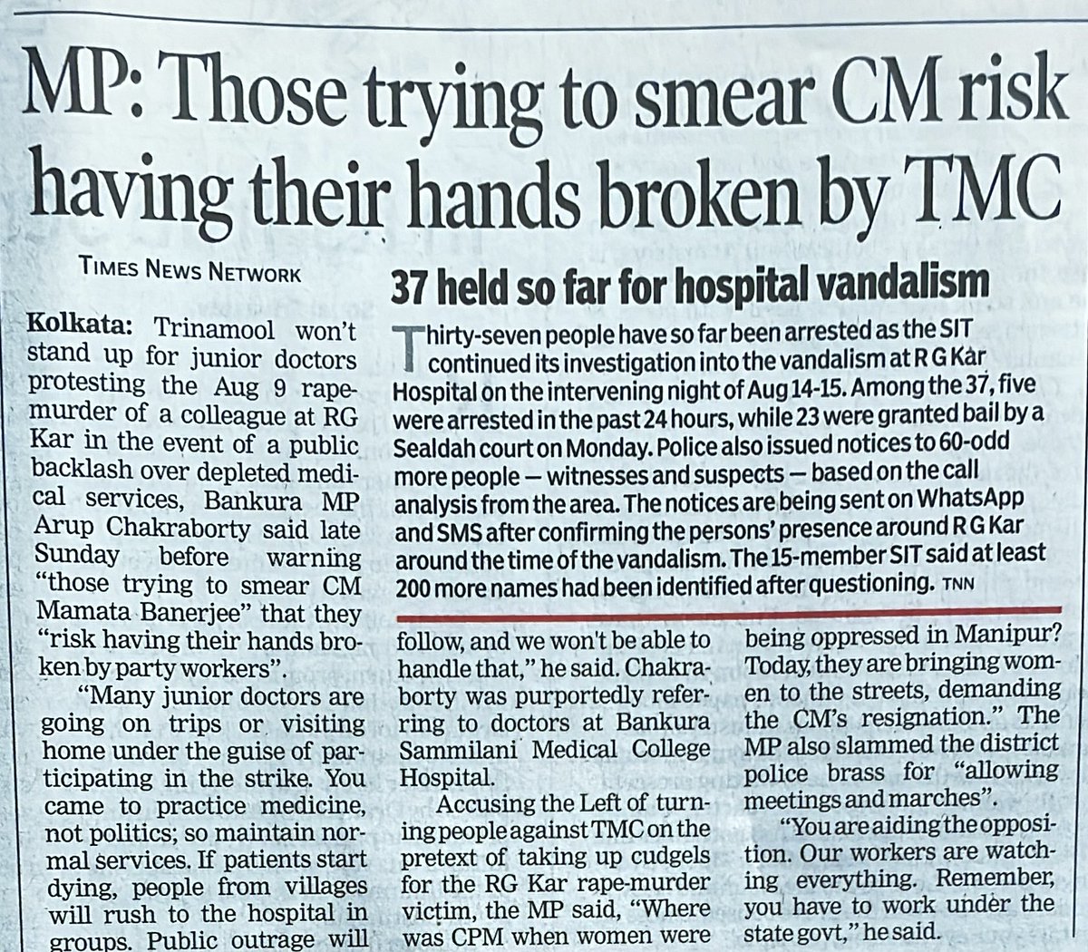 ron_maxx's tweet photo. @aitcarup why are you threatening doctors ? I am a general public who upon reading this news am outraged at your audacity. Don’t you dare! https://t.co/Y4n3OibUbd