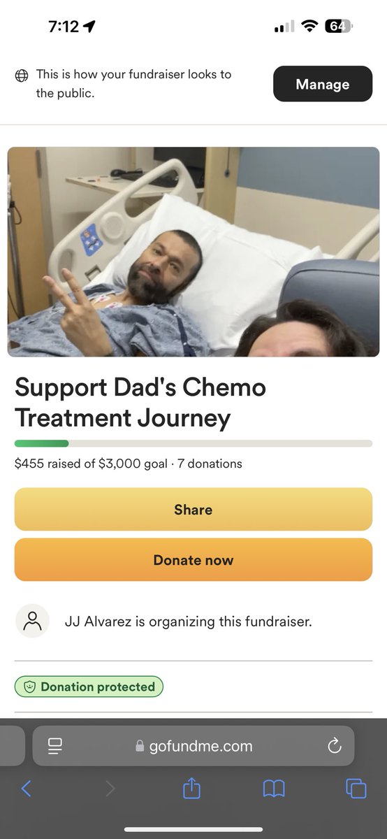 Hey yall unfortunately my dad’s stage 4 cancer came back after him beating it already and it came back worse. If you can help out in any way possible that would be deeply appreciated! If you aren’t able to all I ask is to keep him in your prayers 🙏🫶🏼gofund.me/d25b02d1