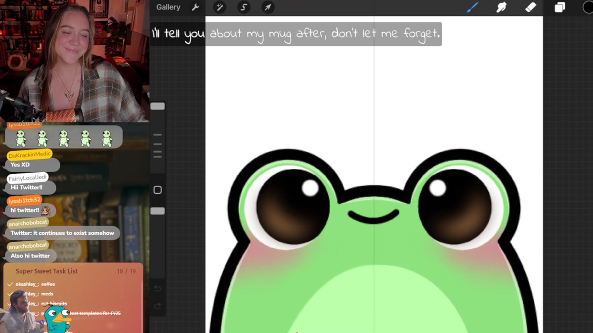 okashley_ttv's tweet photo. HI IM LIVE and totally didnt forget to tweet abt it :) making froggy emotes, come say hi or lurksies or tell me ur fav joke? twitch dot tee vee slash okashley_ https://t.co/5pcjw4DrKO