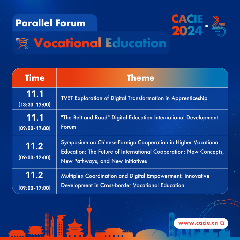 CACIEofficial's tweet photo. Do not hesitate to participate in #CACIE2024βs Parallel Forums focusing on vocational education!
Full agenda of CACIE Forums: https://t.co/Y0Ki6jTgku
Register CACIE Now: https://t.co/CUxvVqwrVx
#CACIE #Education #Expo #StudyinChina #ParallelForum #VocationalEducation