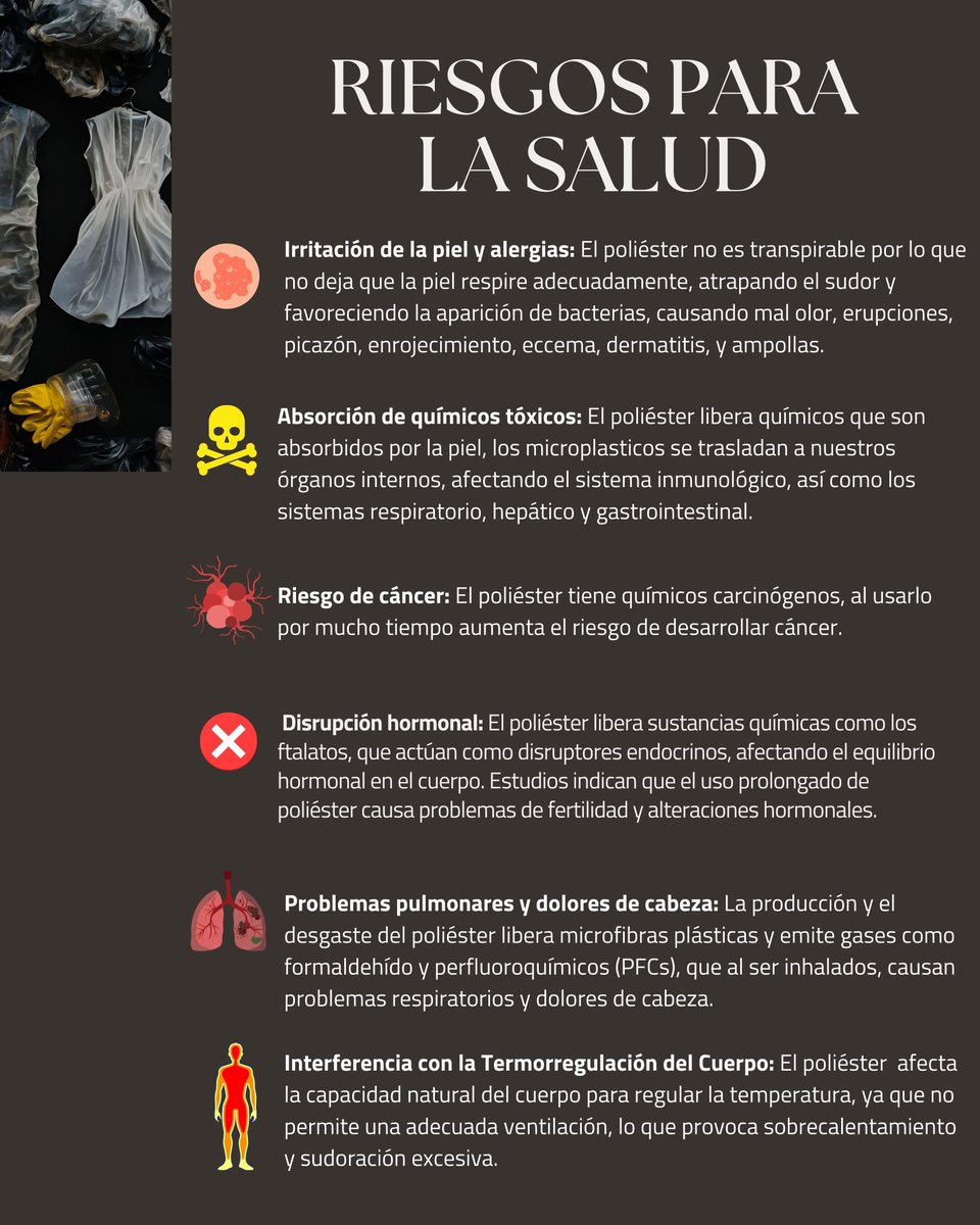 Pheno_mx's tweet photo. Tu ropa debería cuidarte, no dañarte. Lo que llevas puesto puede afectar más de lo que imaginas. ☠️🚫

#poliéster #tóxico #algodón #orgánico #tshirt #microplásticos #salud https://t.co/DqwZH67Dpy