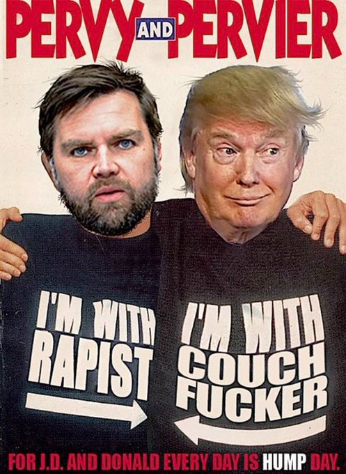Rapist JD Vance &amp; Donald J. Trump, hold the title for biggest rapists on the planet.  Theses men hate<a href="/tag/groceries"class="tags"><span>#groceries</span></a><a href="/tag/trumpisalaughingstock"class="tags"><span>#trumpisalaughingstock</span></a><a href="/tag/commradeka"class="tags"><span>#commradeka</span></a>