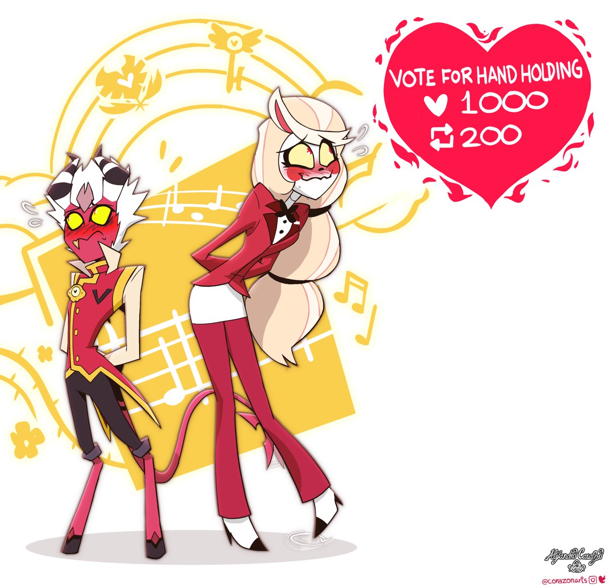 Here's #Aless and #Charlie's vote phase 1! 
#HazbinHotelFanart #HazbinHotelOC #HazbinHotelCharlie #Hellaverse #HelluvaBossOC #HazbinHotel #BelleKnights #Chaless