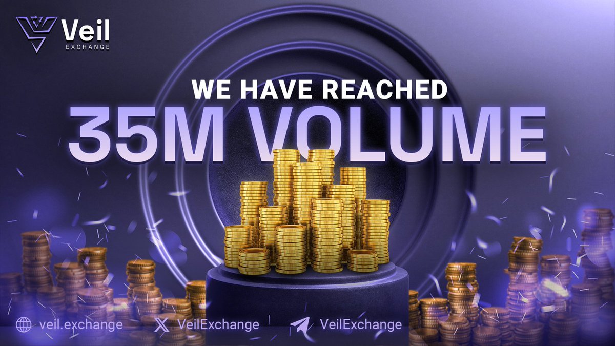 Veil (@veilexchange) on Twitter photo Big milestone alert! $Veil just hit $35M in lifetime exchange volume via Veil.Exchange! Thanks to our amazing community for making this happen. Privacy, security, and growth—here’s to more milestones ahead! #Blockchain #Trading #Exchange Big milestone alert! $Veil just hit $35M in lifetime exchange volume via Veil.Exchange! Thanks to our amazing community for making this happen. Privacy, security, and growth—here’s to more milestones ahead! #Blockchain #Trading #Exchange