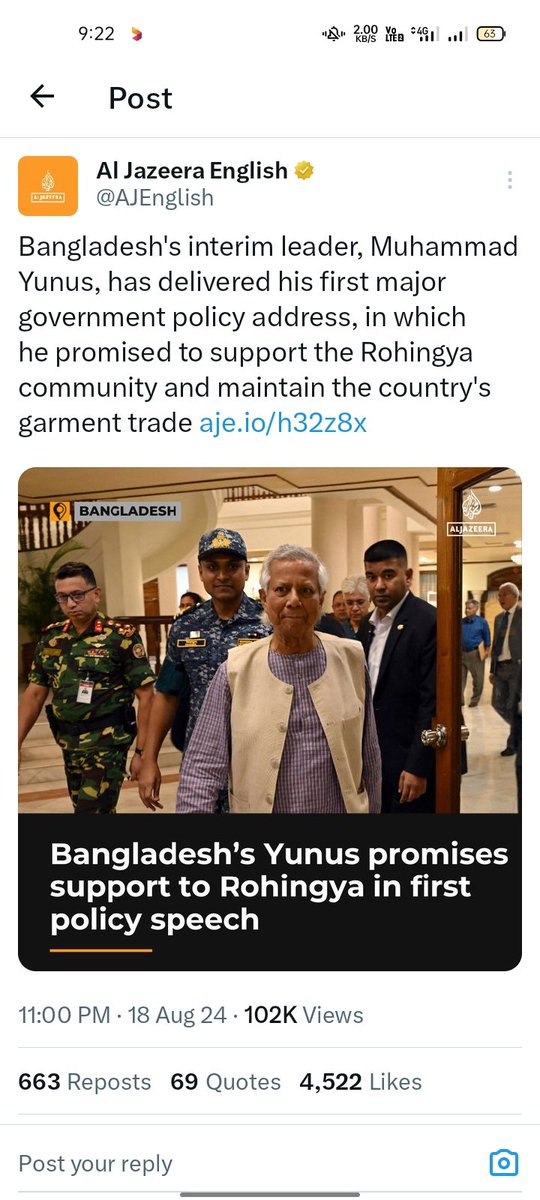 romddullah1's tweet photo. Bangladesh's interim leader, Mohammed Yunus,has delivered his first major government policy address,in which he promised to support the Rohingya community and maintain the country's garment trade. https://t.co/UmZdPESxWm