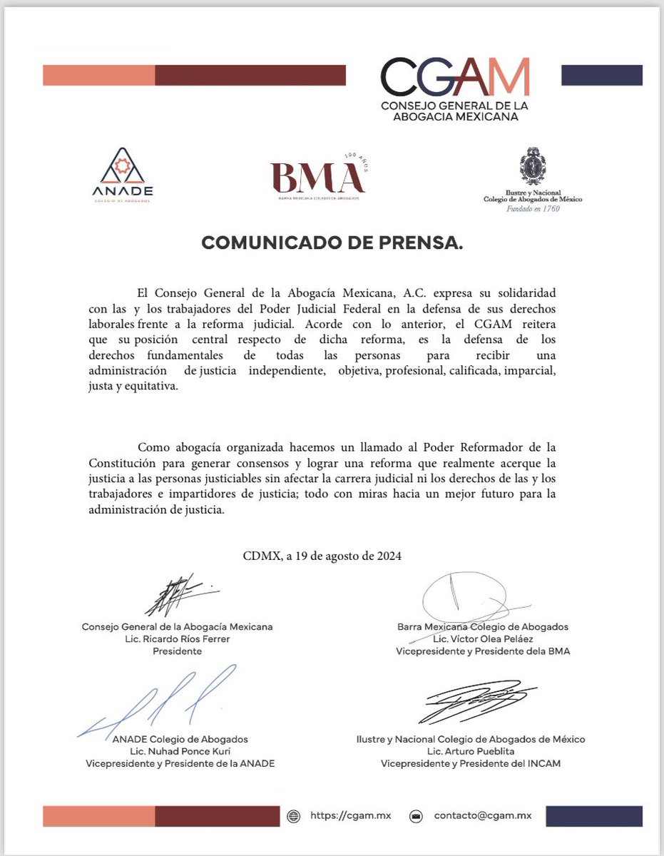 Consejo General de la Abogacía Mexicana (@consabogaciamex) on Twitter photo 