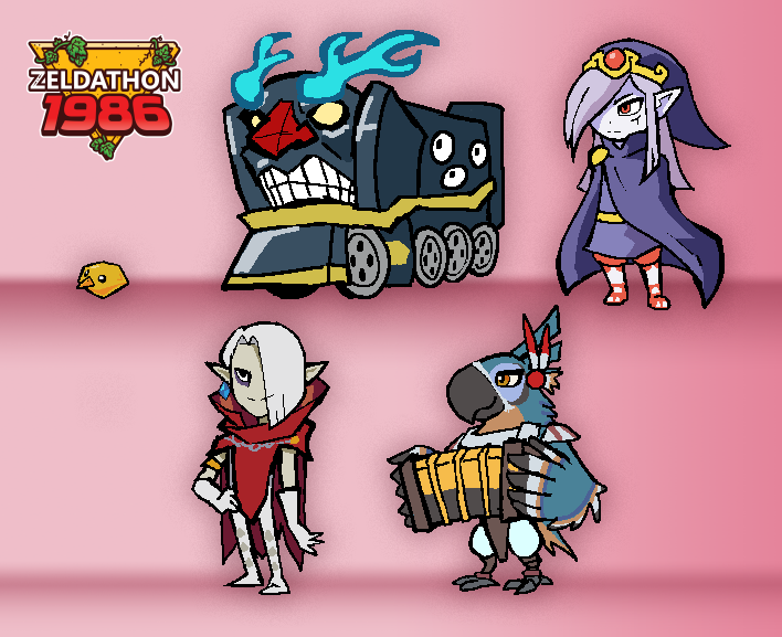 tsunamicorw's tweet photo. Here are all the DN characters I drew during the art segment on @Zeldathon last night! https://t.co/rKA8uXINXY