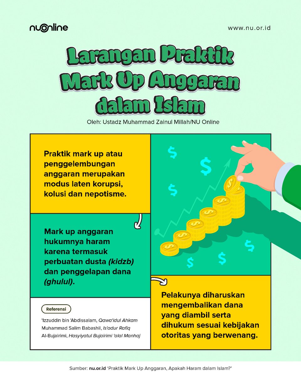 nu_online's tweet photo. "Kita naikin aja nih, biar ada untungnya juga buat kita"
Lho lho lho gak bahaya ta!?
Ini larangan praktik mark up dalam Islam!
#NUOnline #Fiqih #Hukum #Syariat https://t.co/eYZv1Y3axO