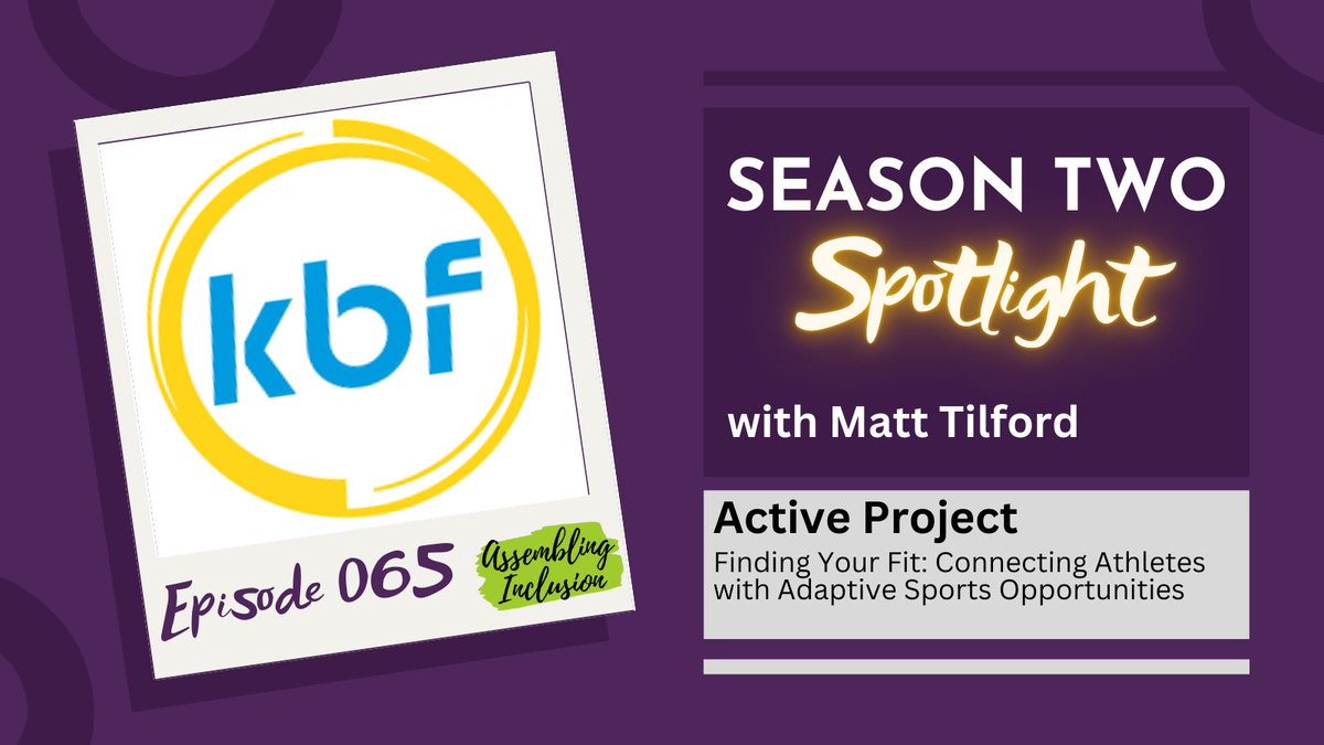 Season 2 Spotlight ✨
Matt Tilford from the <a href="/KellyBrushFdn/">Kelly Brush Foundation</a> shares how Active Project connects people with disabilities to adaptive sports opportunities through a database, sports information, and connecting athletes.

spotifyanchor-web.app.link/e/Jm5woOfPcMb