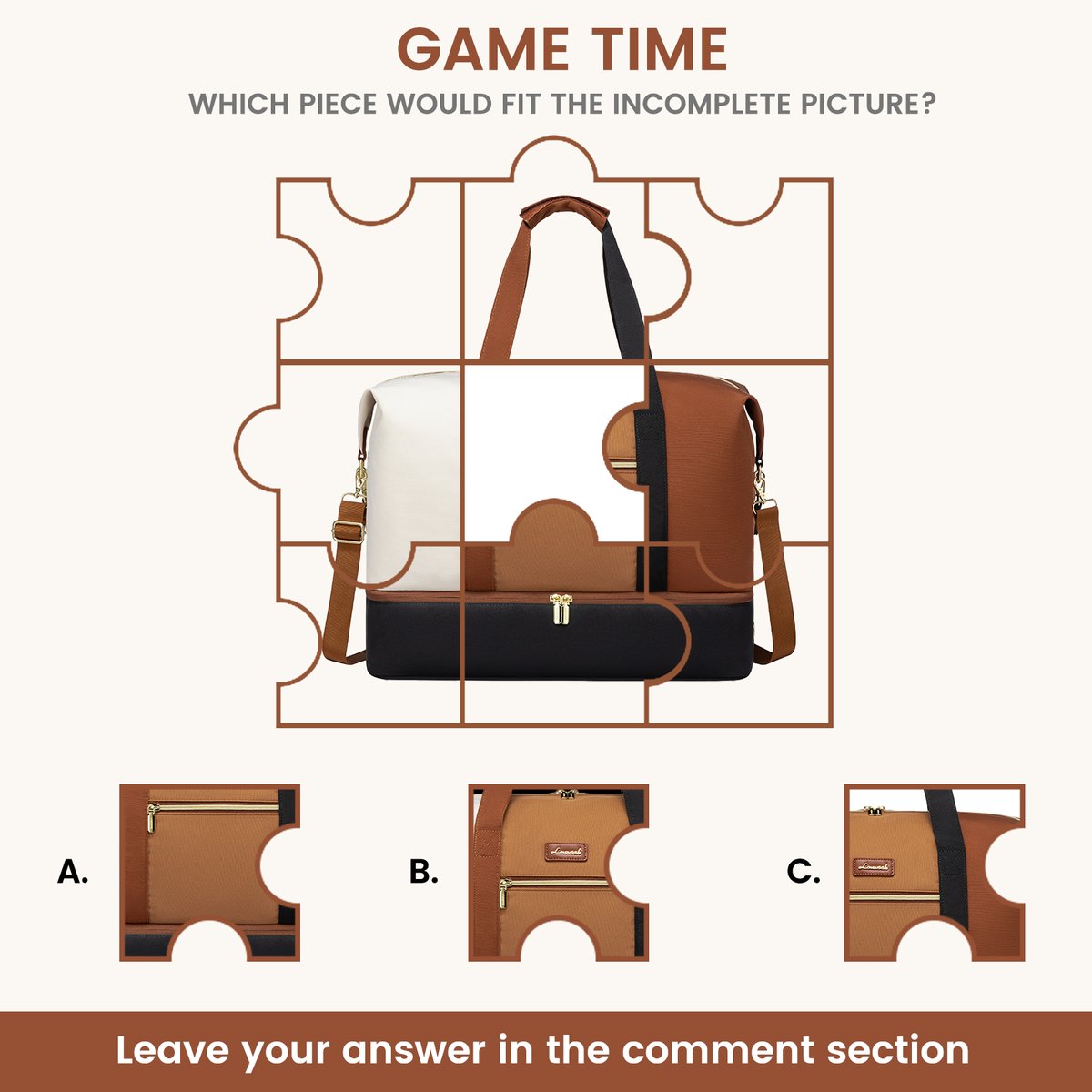 LovevookBags's tweet photo. Piece it together! 🧩
Can you find the right fit?

#gametime #game #Puzzle #lovevook https://t.co/yDwzTA1Mjf