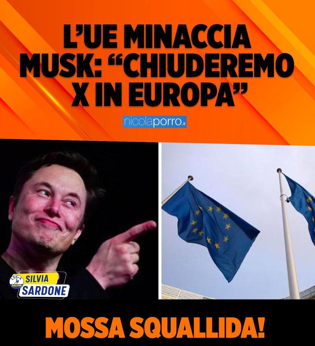 ❗️Tradotto:"se Musk nn si sottomette all'ideologia socialista-globalista dell'#UE deve chiudere".
Si chiama effetto GULAG "da quando X è diventato un social equilibrato rispetto a prima e l'appoggio di Musk a Trump nei PDdioti c'è un travaso di bile di puro odio ideologico❗️🚨