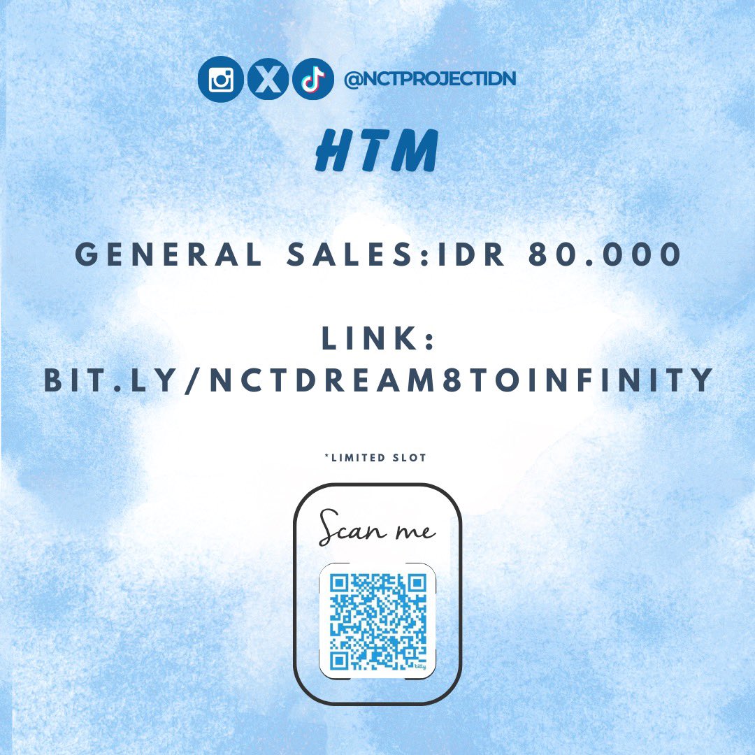 nctprojectidn's tweet photo. 𝐍𝐂𝐓 𝐃𝐑𝐄𝐀𝐌
-𝟖 𝐓𝐨 𝐈𝐧𝐟𝐢𝐧𝐢𝐭𝐲-

📆 Sunday, 25 August 2024
📍Holy’s Brew, Pd Indah
🎫 HTM IDR 80K
🍱 Include LUNCH

‼️Limited Slot only‼️
SEE YOU SOON NCTZEN

#NCTDream #엔시티 #NCTDream8ToInfinity #nctzenindonesia #nctprojectidn https://t.co/zqmd3DREXy