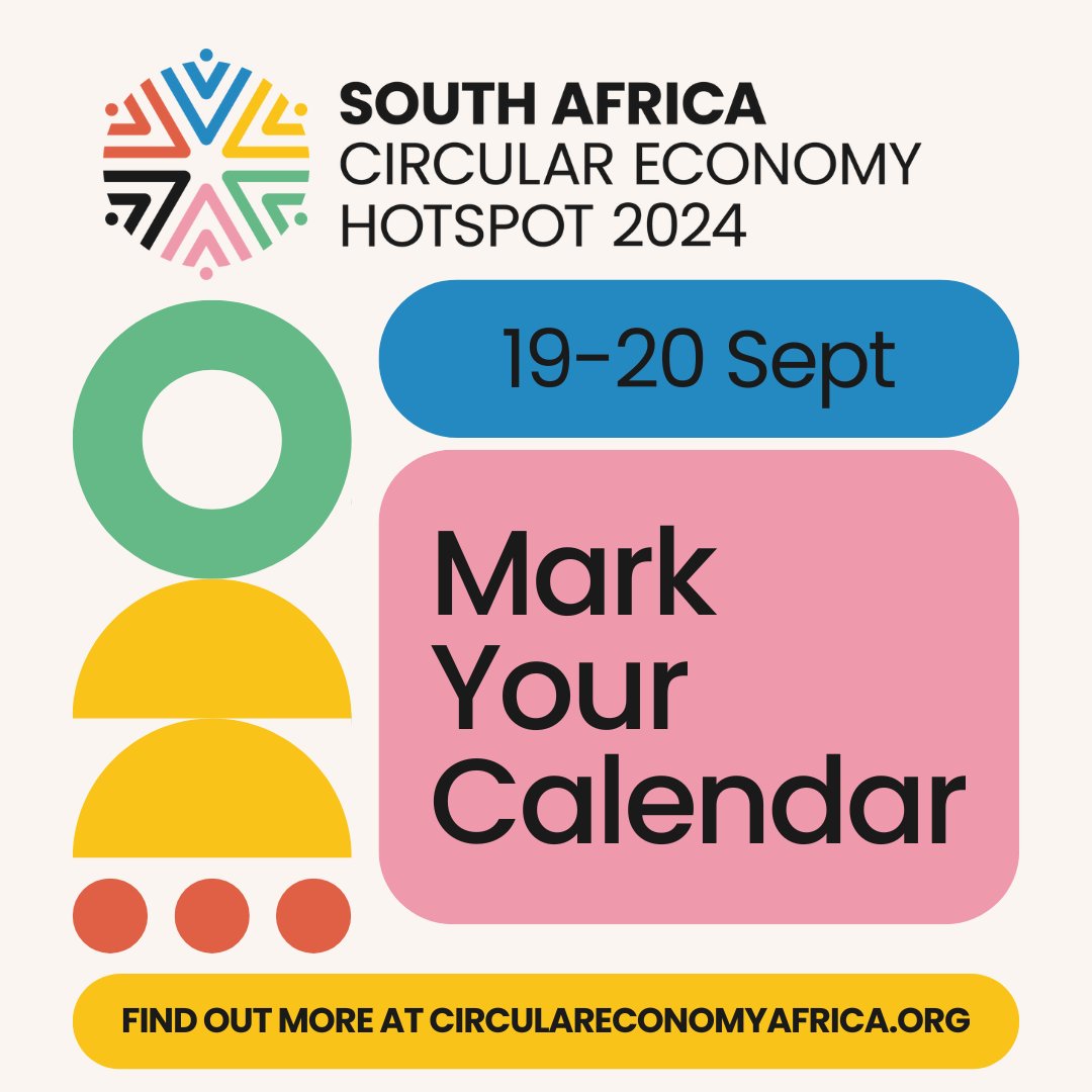 AfriCANcircular's tweet image. Excited about #SACEH24 Conf? We have thoughtfully curated unique &amp;amp; circular experiences for you! Mark your🗓️for 19th-20th Sep 2024 &amp;amp; explore #sustainablesolutions &amp;amp; collaborative strategies that drive a more #circular &amp;amp; #sustainable future. Register now! shorturl.at/zWjzD