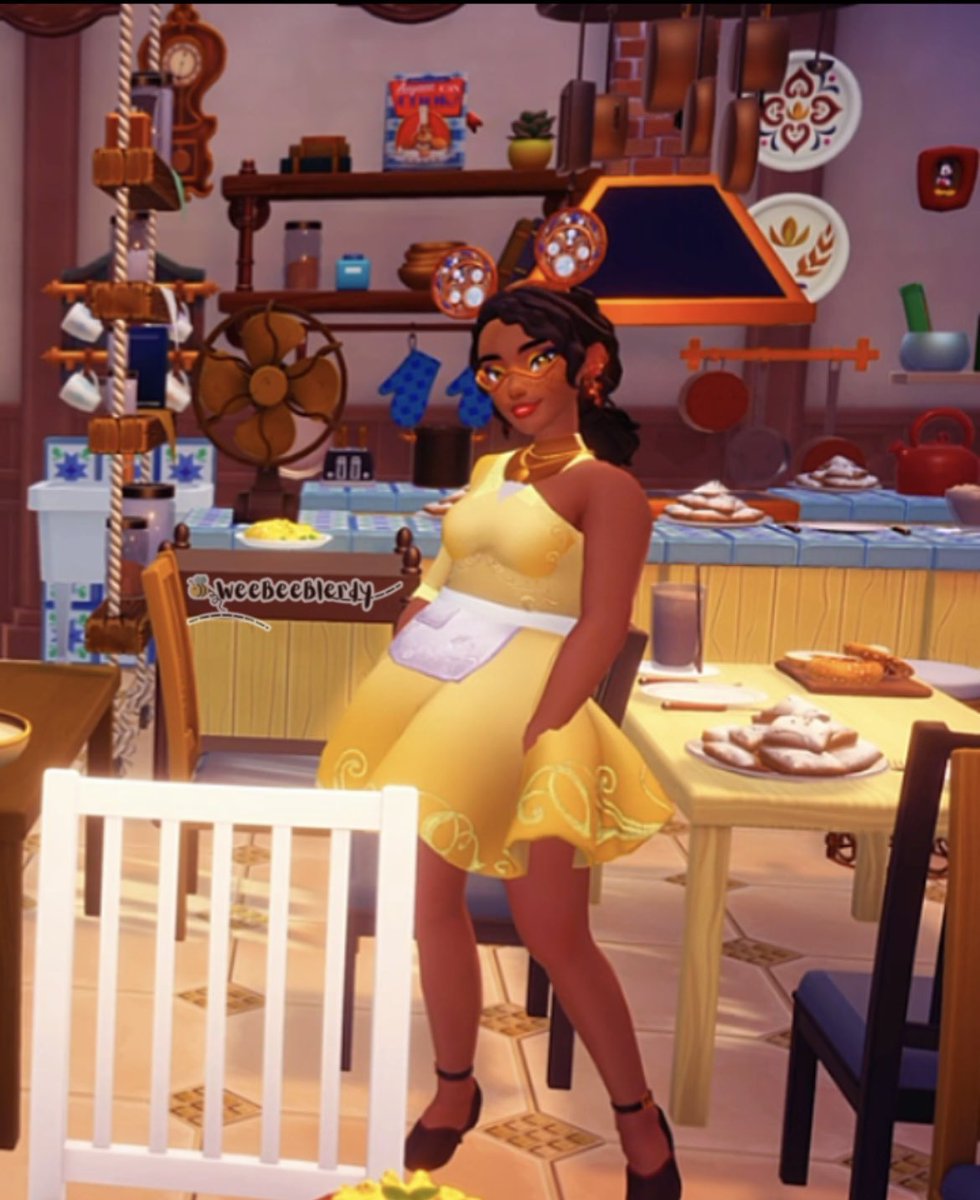 weebeeblerdy's tweet photo. Which Princess Tiana dress are you most excited for in the new update? 

I respect the evolution of her character as told through her attire throughout the movie. I'm over the moon to officially have a black princess joining The Valley!
Cooking up success💖🐝

#princesstiana https://t.co/j8e3HwGRD1