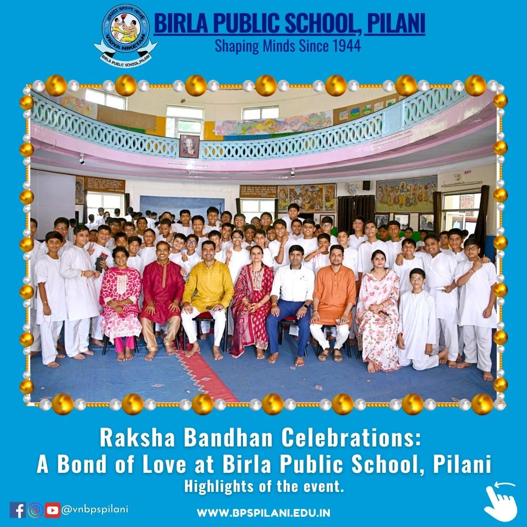 vnbpspilani's tweet photo. Raksha Bandhan: A Bond of Love at BPS Pilani
BPS P, witnessed a heartwarming and unconventional Raksha Bandhan celebration in its junior section.
In a departure from tradition, teachers and matrons took on the role of sisters.
#RakshaBandhan #betpilani #educationforall #vinian https://t.co/cm58FyLB8F