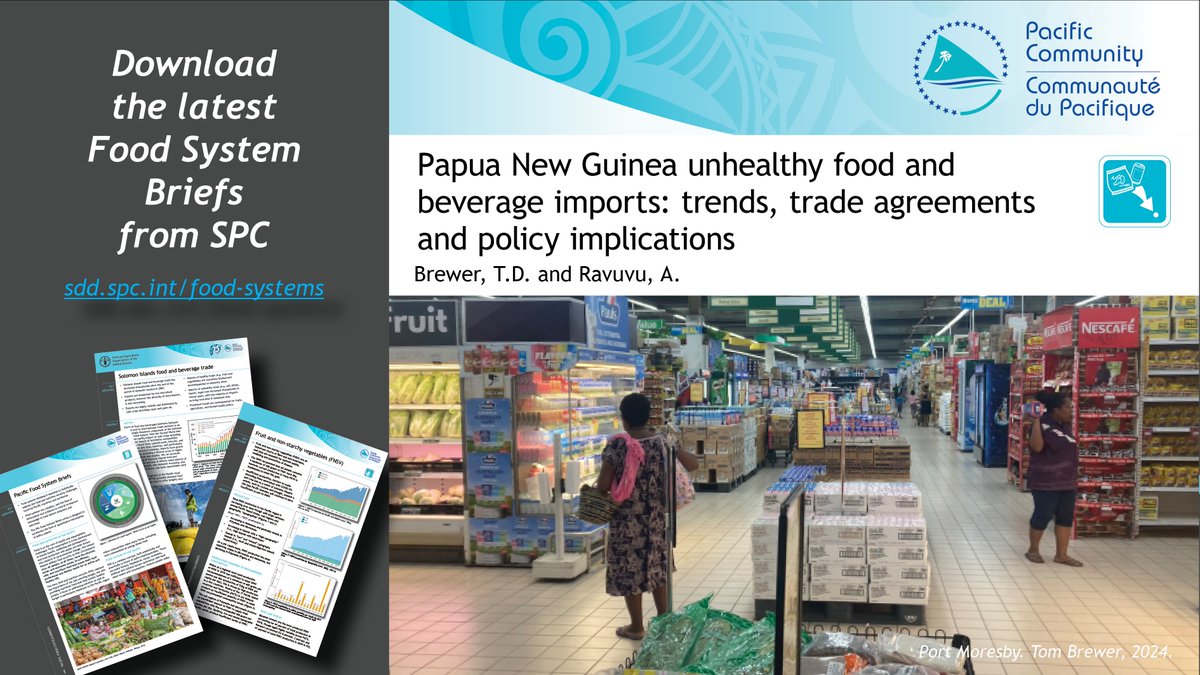 New Policy brief on unhealthy food imports to Papua New Guinea, adding to 22 other informative briefs on Pacific Food Systems found here:
sdd.spc.int/food-systems